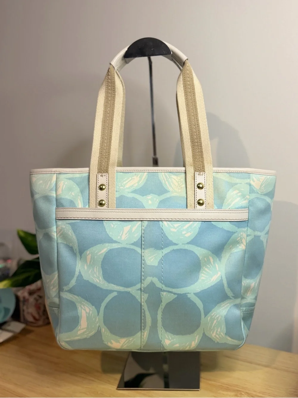 Coach Hampton Scribble Tote Bag in Blue VINTAGE